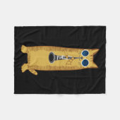 Couverture Polaire Cool Cat Playing The Clarinet Design Hippy Hipster (Devant (Horizontal))
