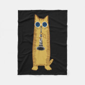 Couverture Polaire Cool Cat Playing The Clarinet Design Hippy Hipster (Devant)