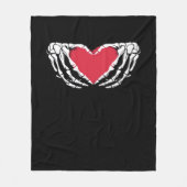 Couverture Polaire Cool Classic Funny Skeleton Mains Coeur - Valentin (Devant)