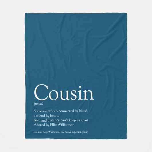 Couverture Polaire Cool Cousin Définition Moderne Bleu Amusant (Devant)