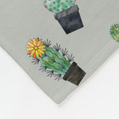 Couverture Polaire Cool Cute Cactus Motif de fleurs vertes (Coin)