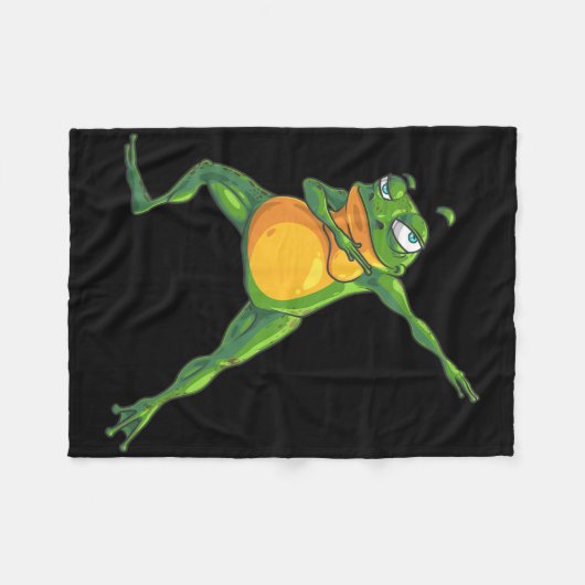 Couverture Polaire Cool Dabbing Frog Drôle Hip-hop Tadpole Danser Lo (Devant (Horizontal))