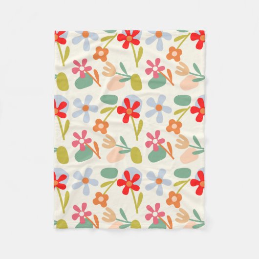 Couverture Polaire Cool D'Apparence Florale Abstraite (Devant)
