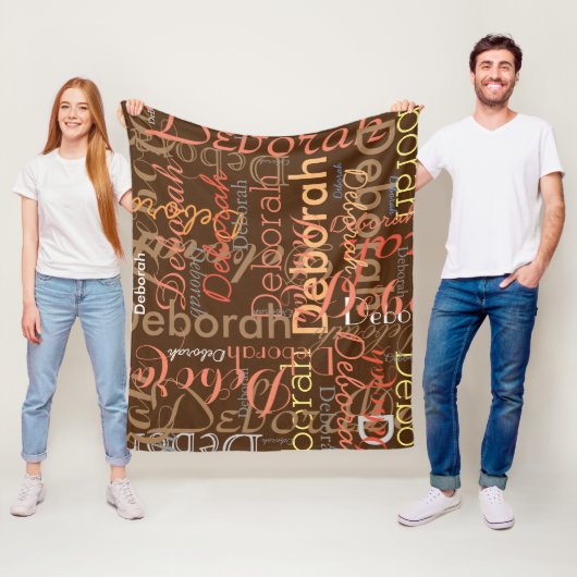 Couverture Polaire Cool de calligraphie de fille Typographie Brown (En situation)