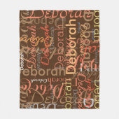 Couverture Polaire Cool de calligraphie de fille Typographie Brown (Devant)