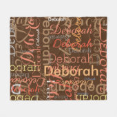 Couverture Polaire Cool de calligraphie de fille Typographie Brown (Devant (Horizontal))