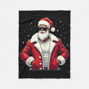 Couverture Polaire Cool de pyjama de Noël afro-américain Père Noël No