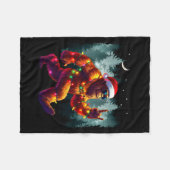 Couverture Polaire Cool Devil Horns Sasquatch Holiday Lights Christma (Devant (Horizontal))