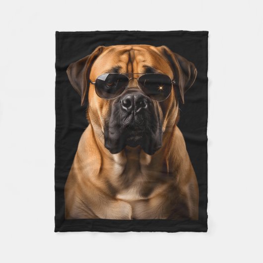 Couverture Polaire Cool Dog Sungles Bullmastiff Funny Look  (Devant)
