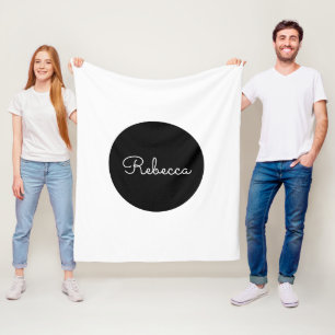 Couverture Polaire Cool Editable White Script Design rétro-moderne