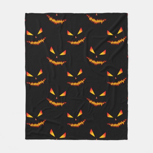 Couverture Polaire Cool effrayant Jack O'Lantern visage motif d'Hallo (Devant)