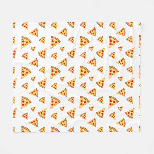 Couverture Polaire Cool et amusant pizza tranches motif blanc blanc (Devant (Horizontal))