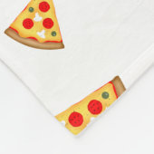 Couverture Polaire Cool et amusant pizza tranches motif blanc blanc (Coin)