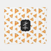 Couverture Polaire Cool et fun pizza tranches motif Monogram blanc (Devant (Horizontal))