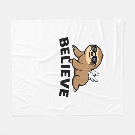 Couverture Polaire Cool Flying Sloth Croyez Drôle Motivational Design (Devant (Horizontal))