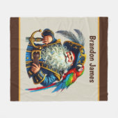 Couverture Polaire Cool garçons pirates amoureux ajouter le nom (Devant (Horizontal))