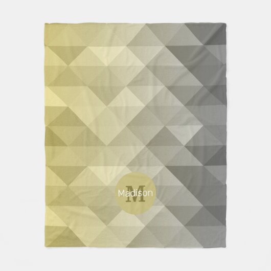 Couverture Polaire Cool gris jaune Ombre motif géométrique Moonogramm (Devant)