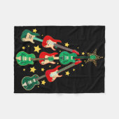 Couverture Polaire Cool Guitar Christmas Tree Guitar Lovers Christmas (Devant (Horizontal))