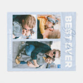 Couverture Polaire Cool Happy Fête des pères Stepdad 3 Photo (Devant (Horizontal))