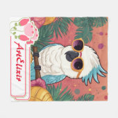 Couverture Polaire Cool Kawaii Cockatoo (Devant (Horizontal))