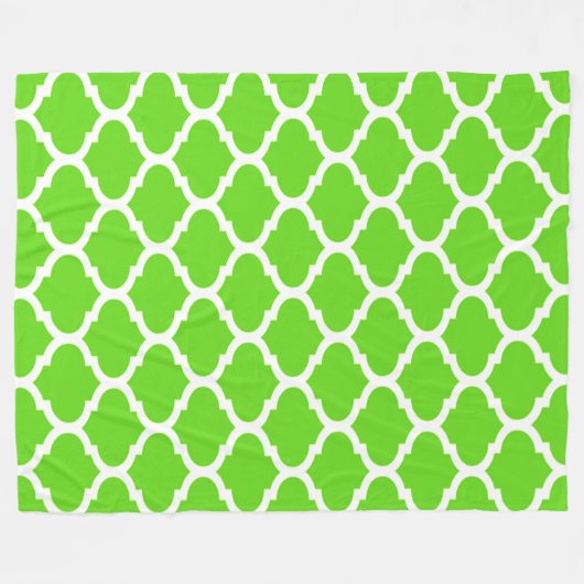 Couverture Polaire Cool Lime Green Motif Quatrefoil marocain (Devant (Horizontal))
