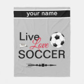 Couverture Polaire cool live amour sport de football nom d'ajout (Devant)