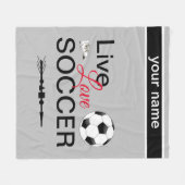 Couverture Polaire cool live amour sport de football nom d'ajout (Devant (Horizontal))