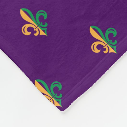 Couverture Polaire Cool Mardi Gras Fleur de Lis (Coin)