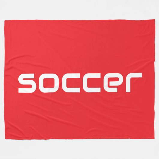 Couverture Polaire Cool Moderne Blanc Texte sur le rouge vif (Devant (Horizontal))