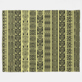 Couverture Polaire Cool Moderne Boho Black and Yellow Motif Bandes (Devant (Horizontal))