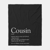 Couverture Polaire Cool moderne noir et blanc amusant Cousin (Devant)