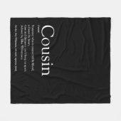 Couverture Polaire Cool moderne noir et blanc amusant Cousin (Devant (Horizontal))