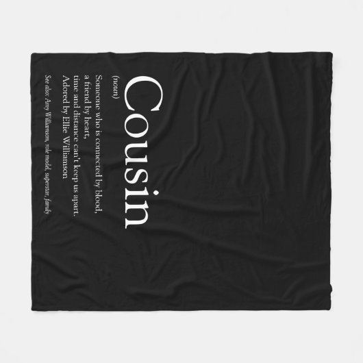 Couverture Polaire Cool moderne noir et blanc amusant Cousin (Devant (Horizontal))