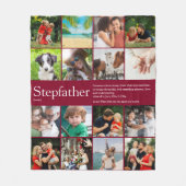 Couverture Polaire Cool moderne Stepfather Stepdad 16 Photo Collage (Devant)