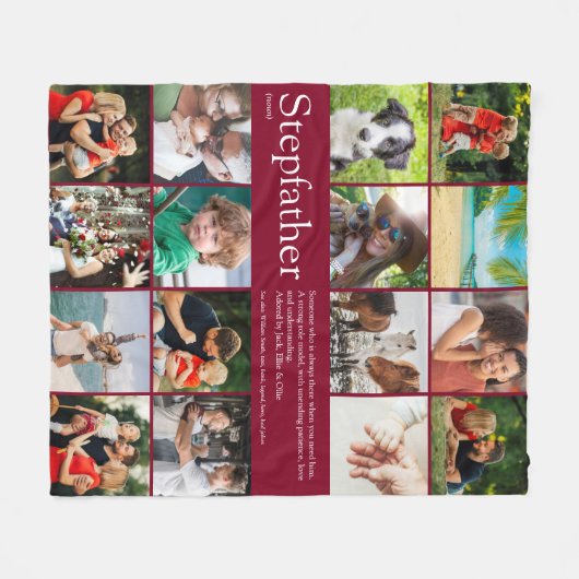 Couverture Polaire Cool moderne Stepfather Stepdad 16 Photo Collage (Devant (Horizontal))