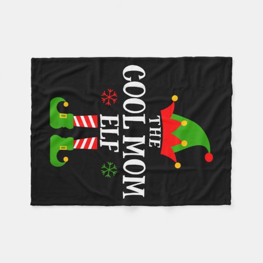 Couverture Polaire Cool Mom Elf Funny Matching Family Christmas Pajam (Devant (Horizontal))