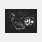 Couverture Polaire Cool Panda Punk Peace Sign Motorcycle (Devant (Horizontal))