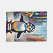 Couverture Polaire Cool Peinture d'Art numérique de pingouin (Devant (Horizontal))