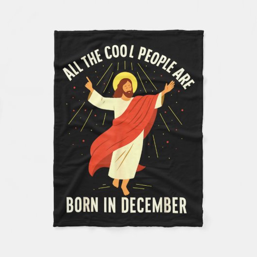 Couverture Polaire Cool People Are Born In December Christian  (Devant)