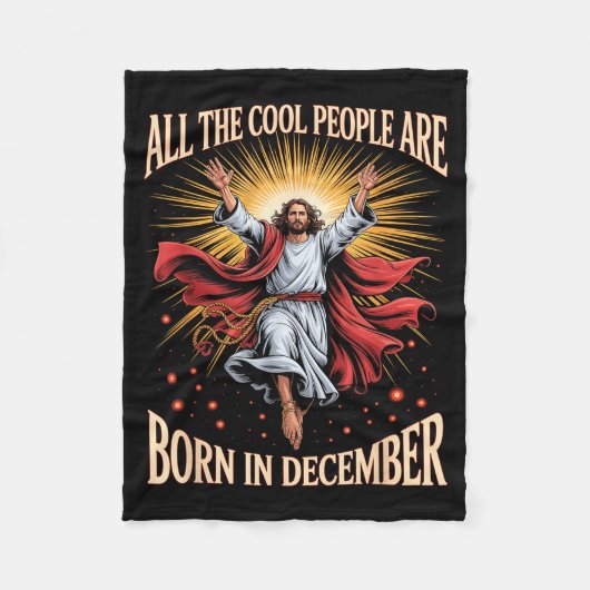 Couverture Polaire Cool People Are Born In December Christian Christm (Devant)