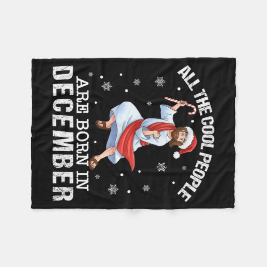 Couverture Polaire Cool People Are Born In December Christian Jesus C (Devant (Horizontal))