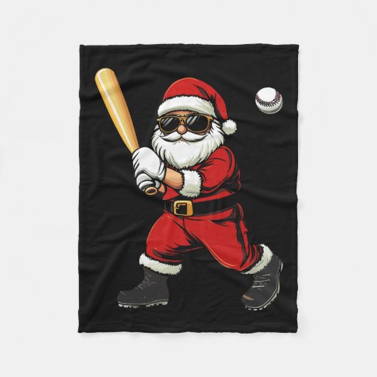 Couverture Polaire Cool Père Noël Jouer Baseball Noël Baseball Hommes (Devant)