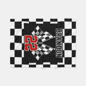 Couverture Polaire Cool personnalisé amusant noir blanc À damiers ind (Devant (Horizontal))