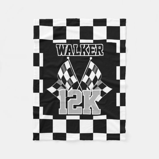 Couverture Polaire Cool personnalisé Motif d'indicateur noir et blanc (Devant)