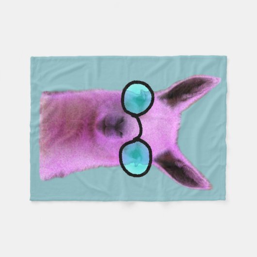 Couverture Polaire Cool Pink Llama ! (Devant (Horizontal))