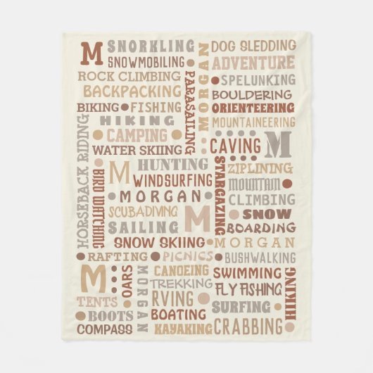 Couverture Polaire Cool Rec Word Art Neutral Personnalisé (Devant)