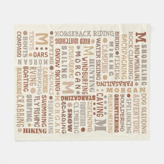 Couverture Polaire Cool Rec Word Art Neutral Personnalisé (Devant (Horizontal))