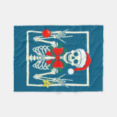 Couverture Polaire Cool Rocker Skeleton Santa Hat Christmas Punk Rock (Devant (Horizontal))