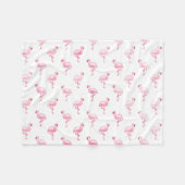 Couverture Polaire Cool rose Tropical Flamingo Patte sur blanc (Devant (Horizontal))
