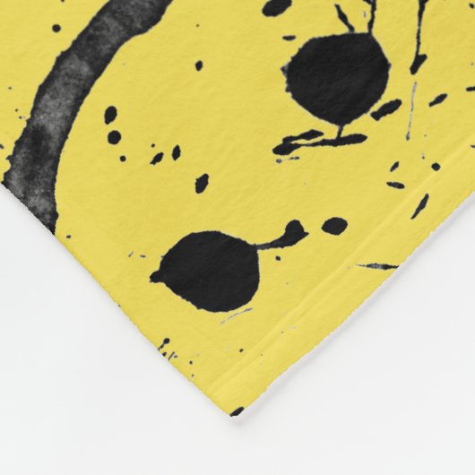 Couverture Polaire Cool Sardé Joyeux visage souriant motif jaune (Coin)